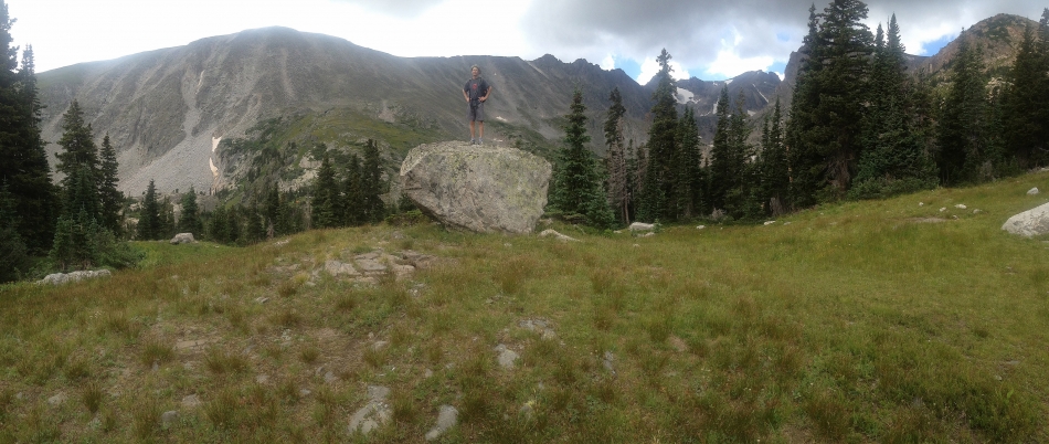 Mark atop a boulder along the Pawnee Pass trail August 11. Photo by Mike Sweeney/©2013