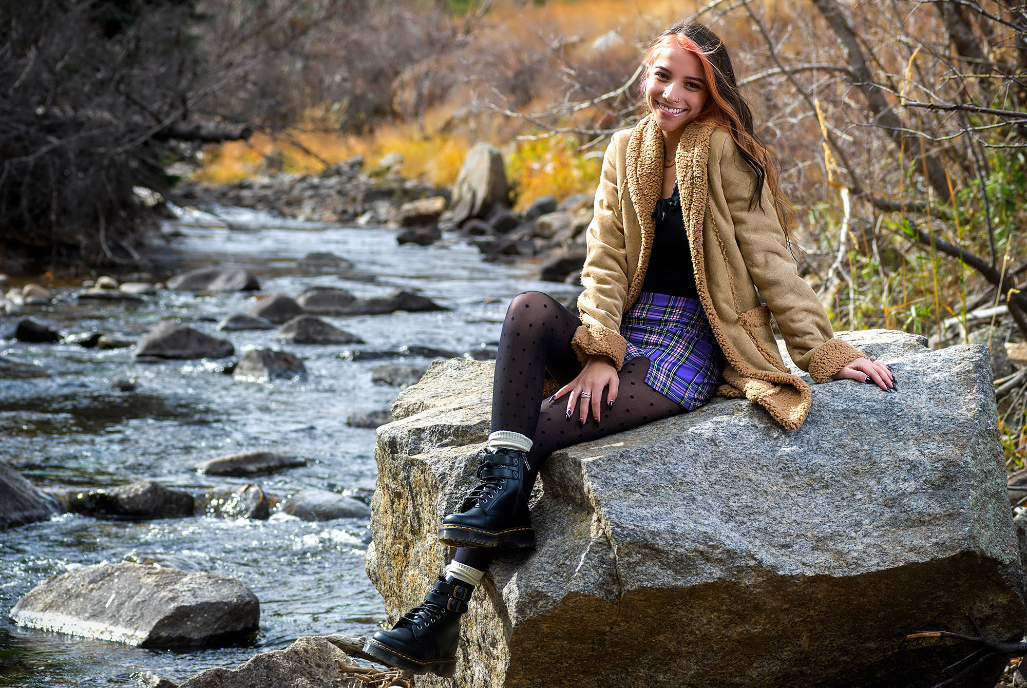 My neice Anna Fischer during our senior portrait session along Boulder Creek Oct. 24, 2020. Photo by Mike Sweeney/©2020